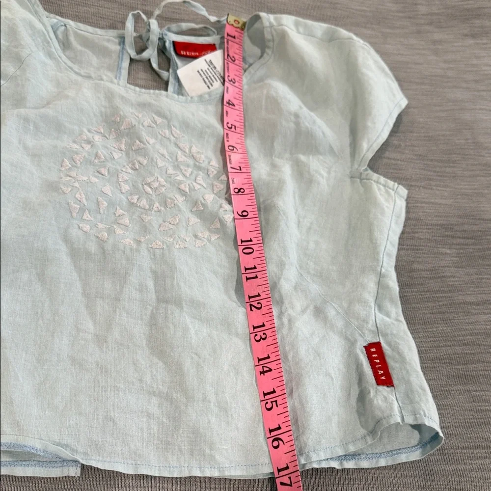 Replay 100% Linen crop top - Picture 7 of 7
